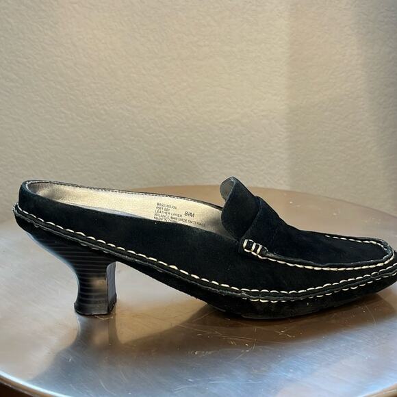 G.H. Bass Black Marni Suede Slip On Mules Loafer Style Size 8.5 - Picture 1 of 8